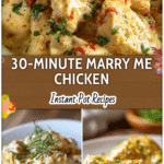 Creamy Instant Pot Marry Me Chicken served with herbs on a white plate for an easy dinner.